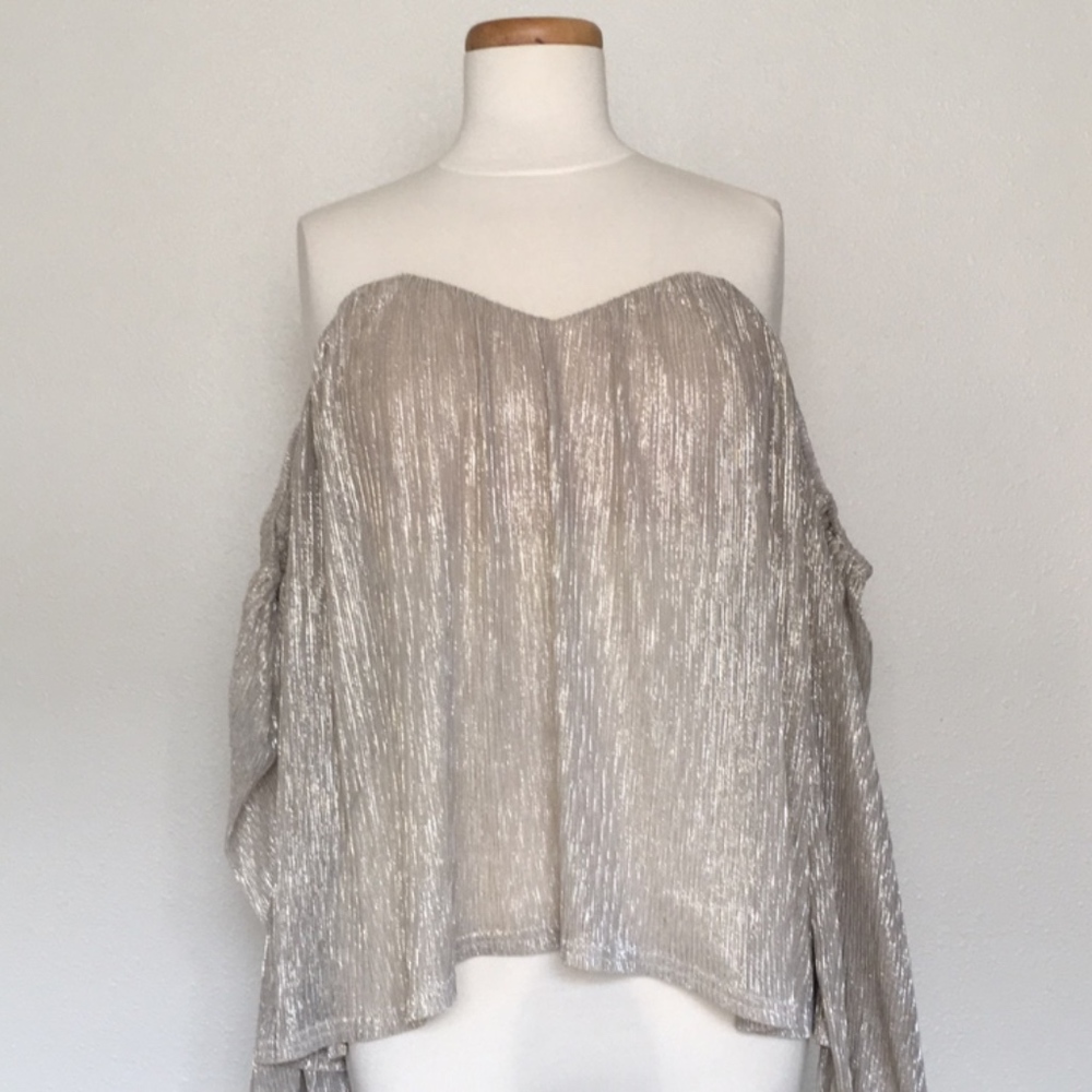 Francesca's gold off the shoulder top